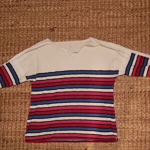 Talbots Multicolor Notchneck Lightweight Casual Comfy XLp Loose Striped Top